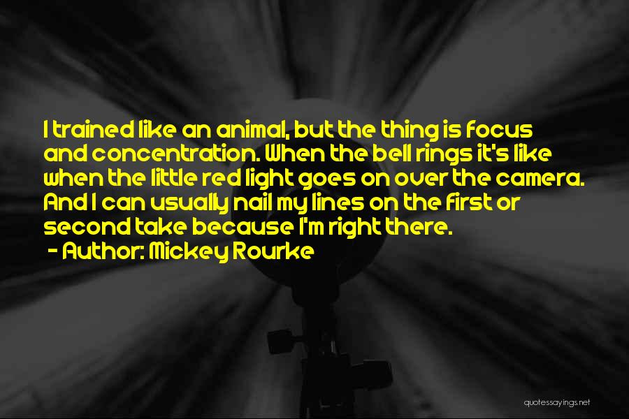 Focus And Concentration Quotes By Mickey Rourke