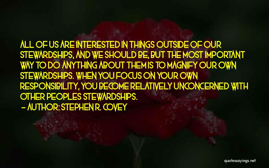 Focus On Other Things Quotes By Stephen R. Covey