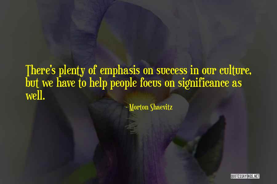 Focus On Significance Quotes By Morton Shaevitz Focus On Significance Quotes By Morton Shaevitz