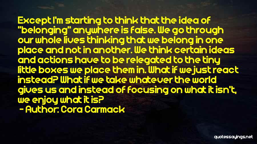 Focusing On The Little Things Quotes By Cora Carmack