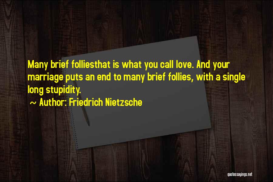 Follies Quotes By Friedrich Nietzsche