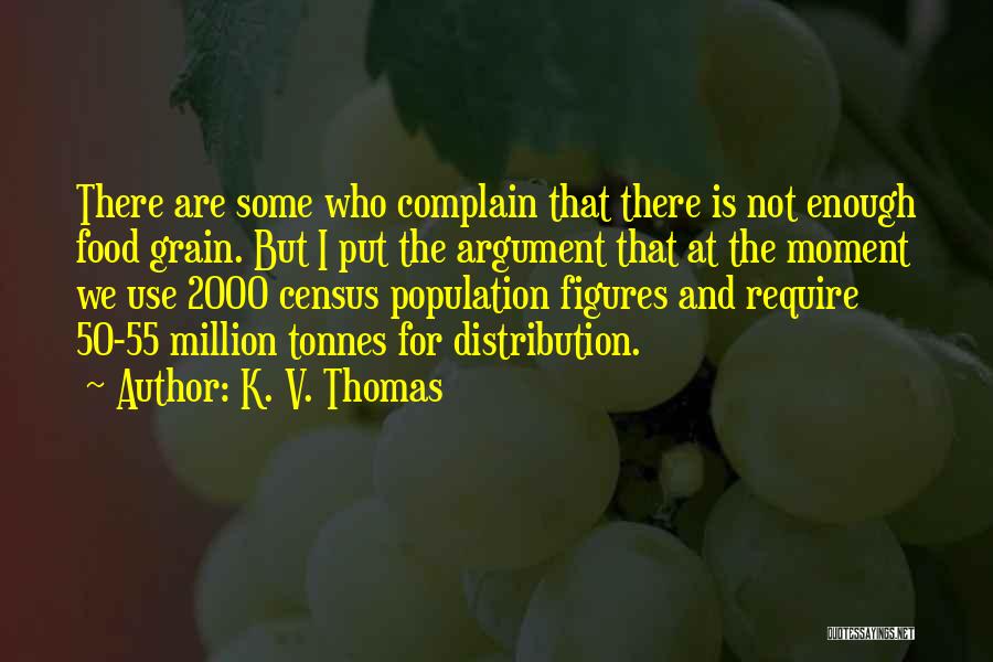Food Distribution Quotes By K. V. Thomas