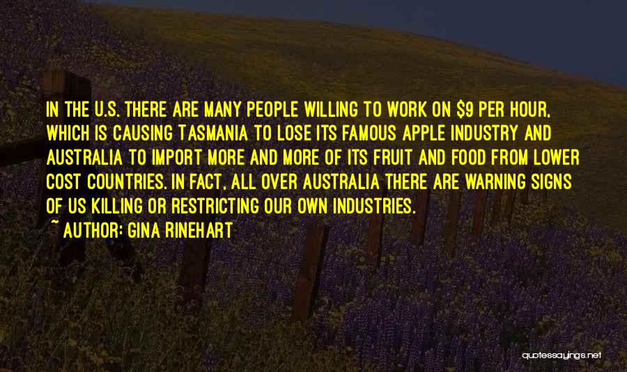 Food Industry Quotes By Gina Rinehart