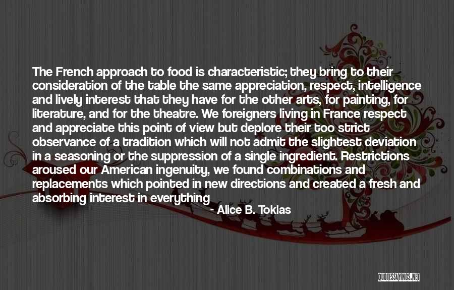 Food Ingredient Quotes By Alice B. Toklas