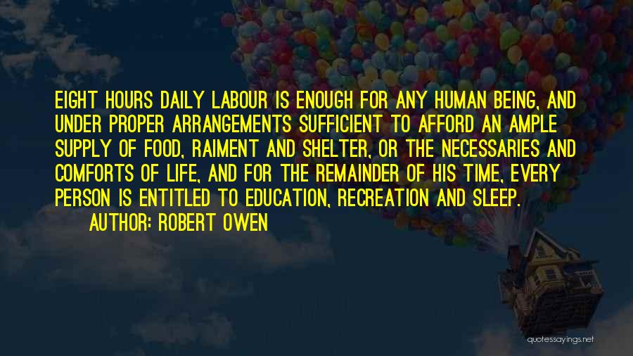 Food Supply Quotes By Robert Owen