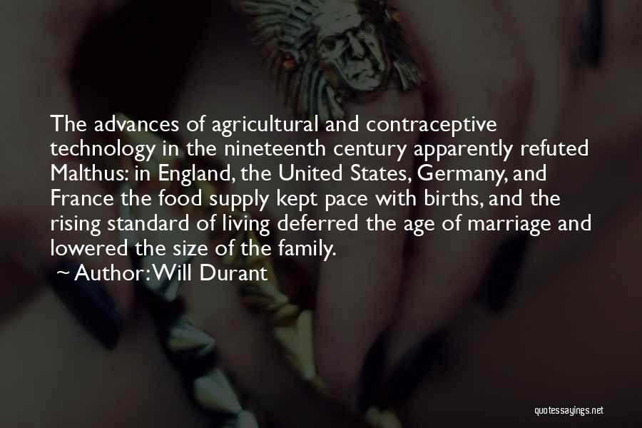 Food Supply Quotes By Will Durant