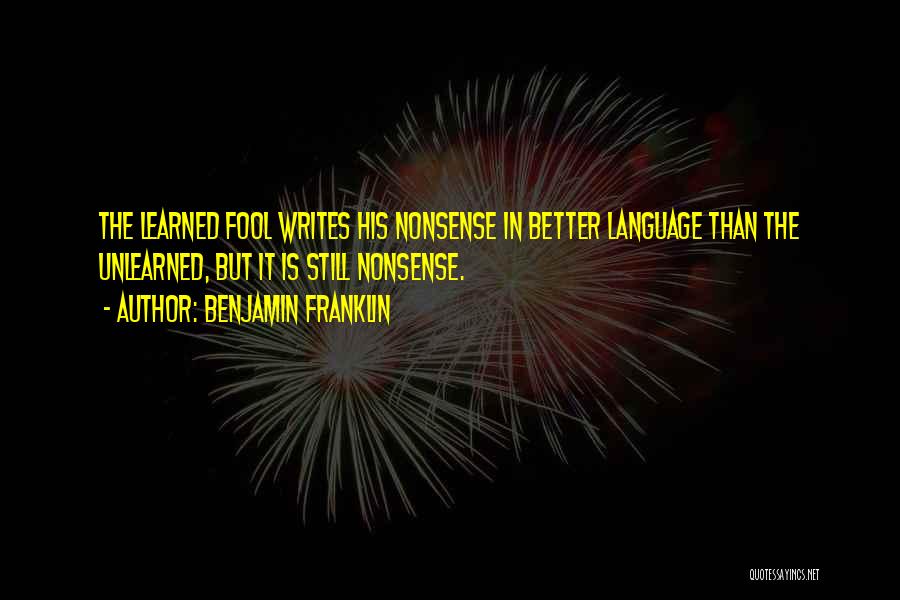 Fool Quotes By Benjamin Franklin