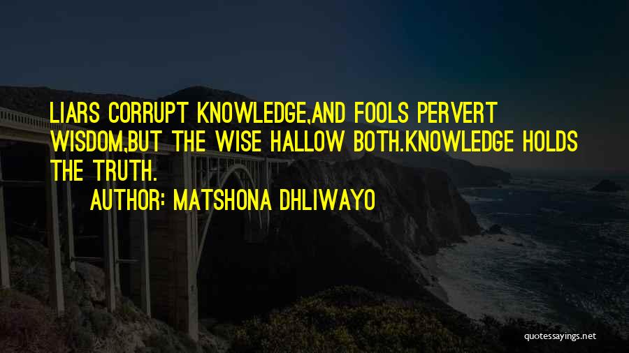 Fools And Liars Quotes By Matshona Dhliwayo
