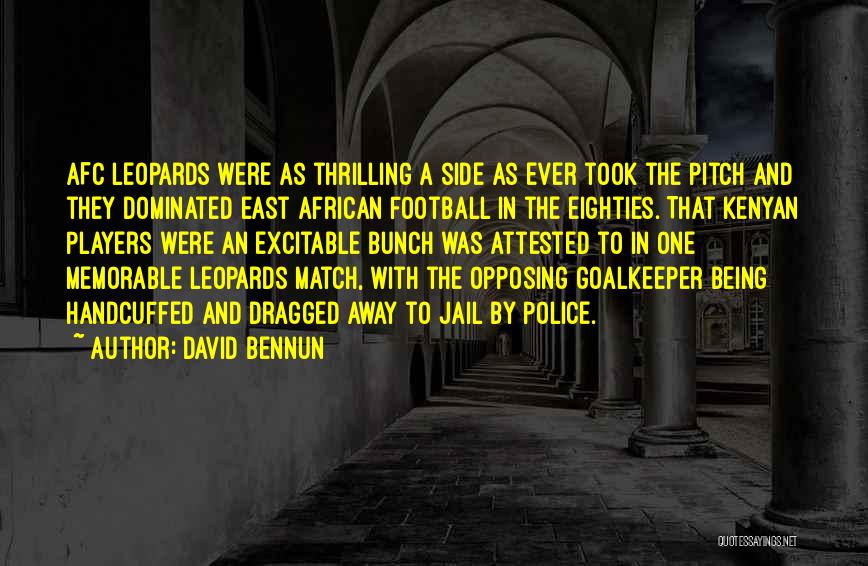 Football Pitch Quotes By David Bennun