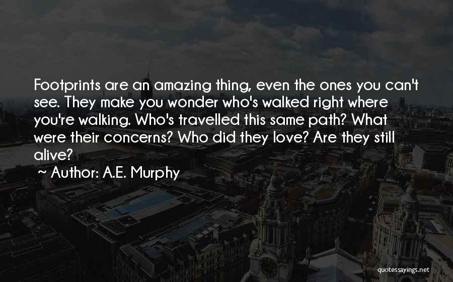 Footprints And Love Quotes By A.E. Murphy