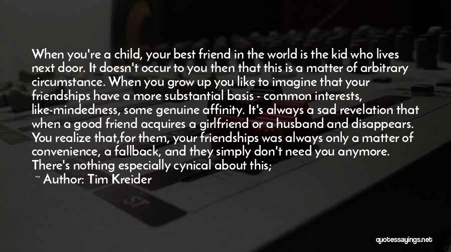 For Good Friendship Quotes By Tim Kreider