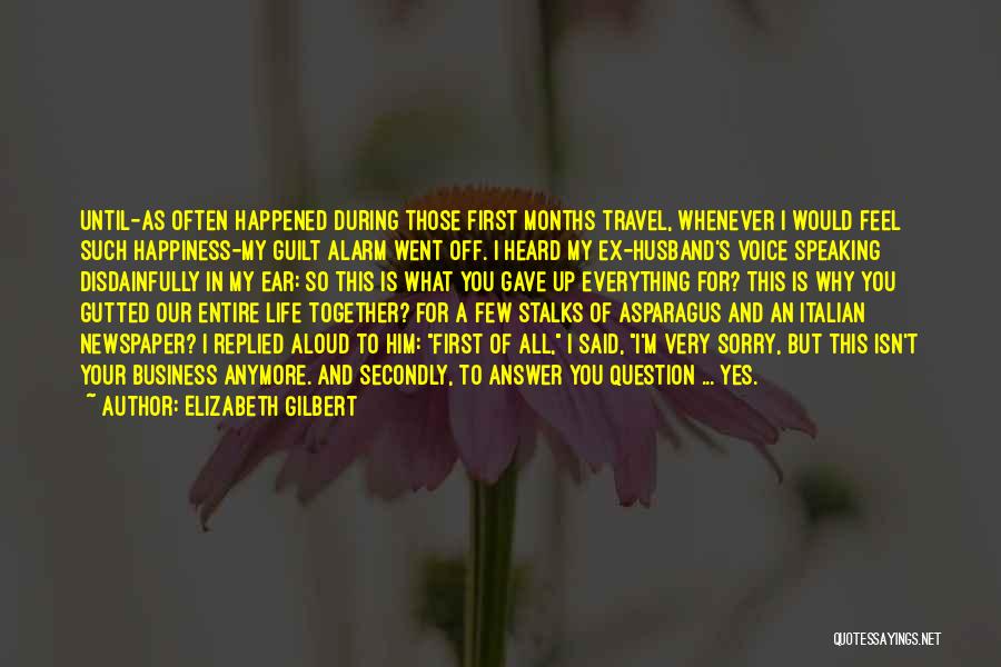 For My Ex Husband Quotes By Elizabeth Gilbert