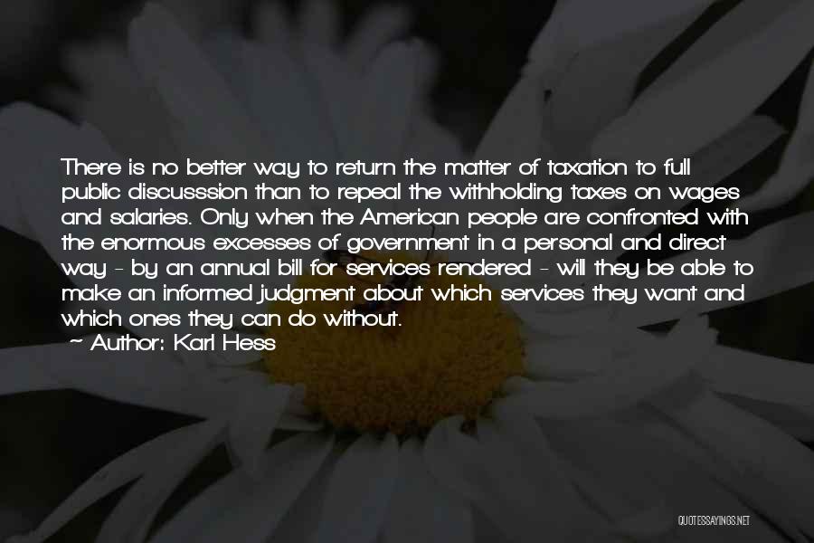 For Services Rendered Quotes By Karl Hess