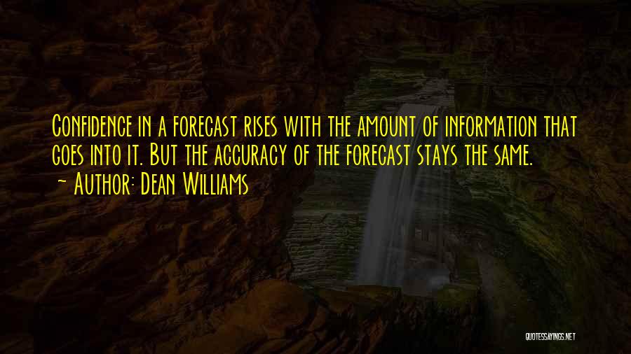 Forecast Accuracy Quotes By Dean Williams