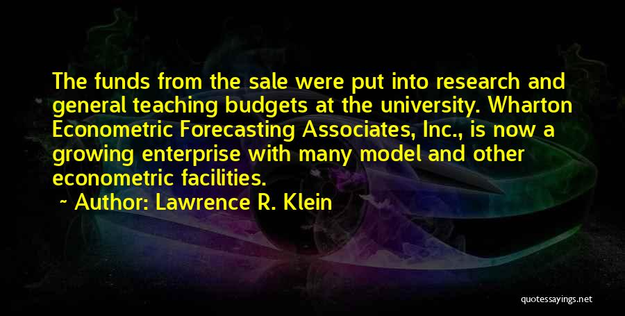 Forecasting Quotes By Lawrence R. Klein