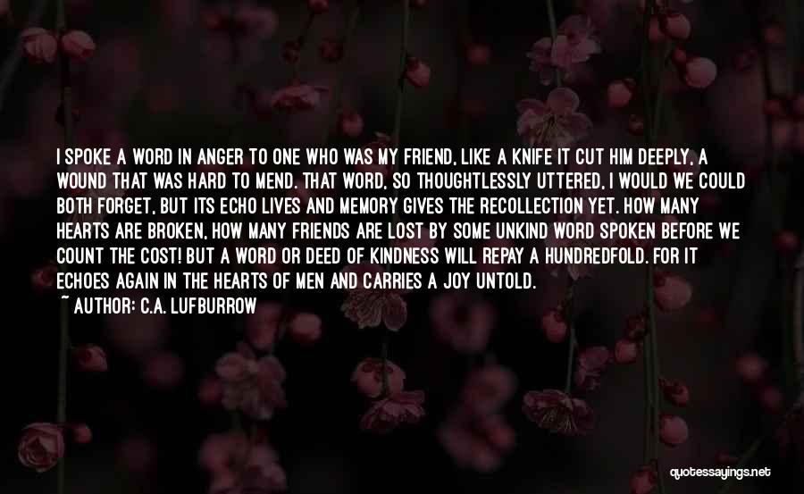 Forget Friendship Quotes By C.A. Lufburrow