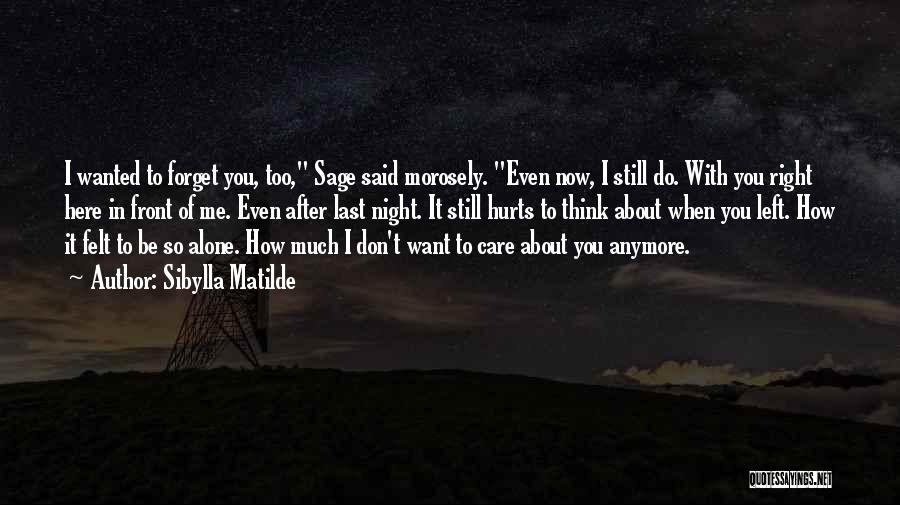 Forget Me Now Quotes By Sibylla Matilde