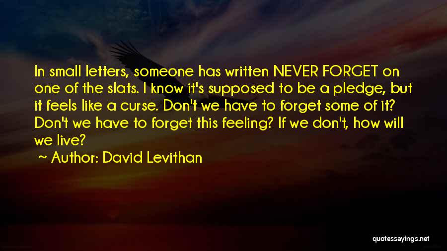 Forget This Feeling Quotes By David Levithan