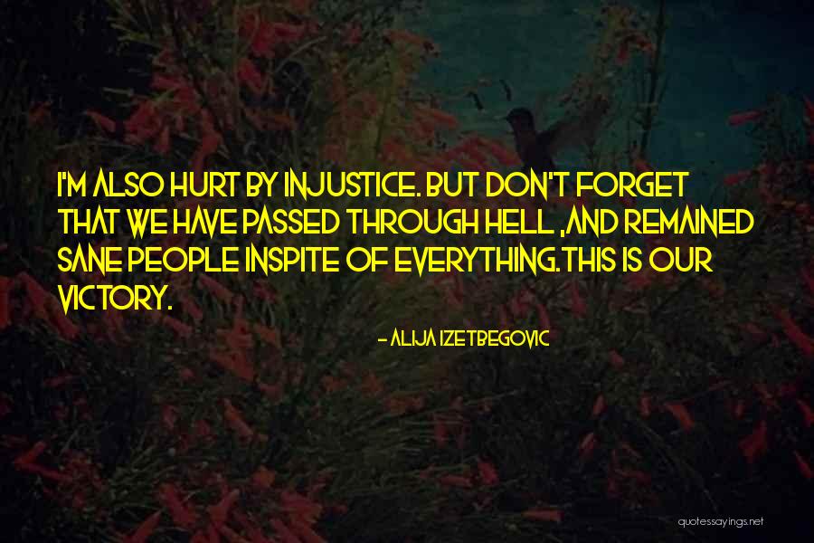 Forget Those Who Hurt You Quotes By Alija Izetbegovic