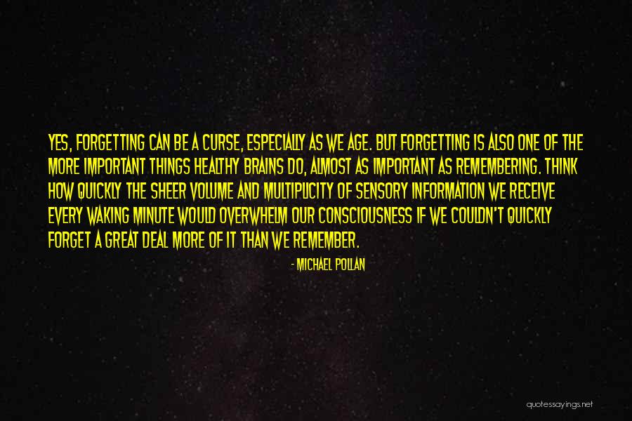 Forgetting Important Things Quotes By Michael Pollan