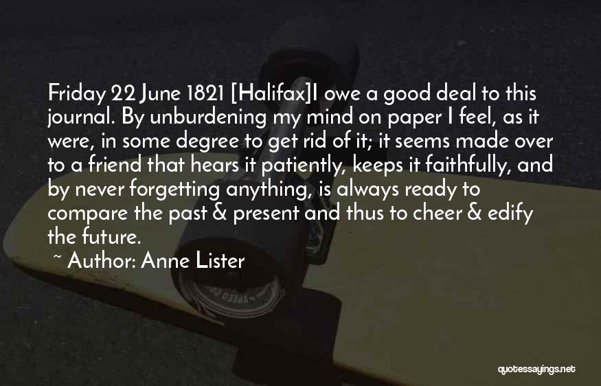 Forgetting The Past Quotes By Anne Lister