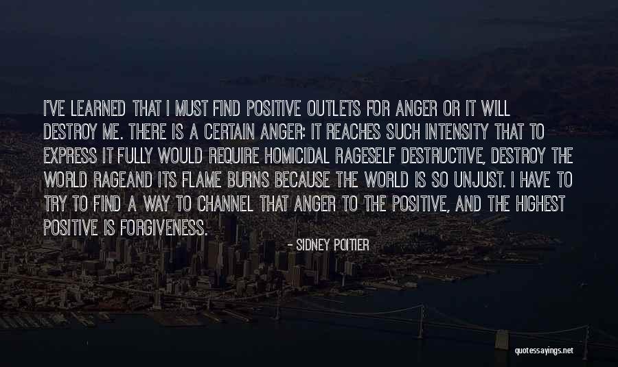 Forgiveness And Anger Quotes By Sidney Poitier