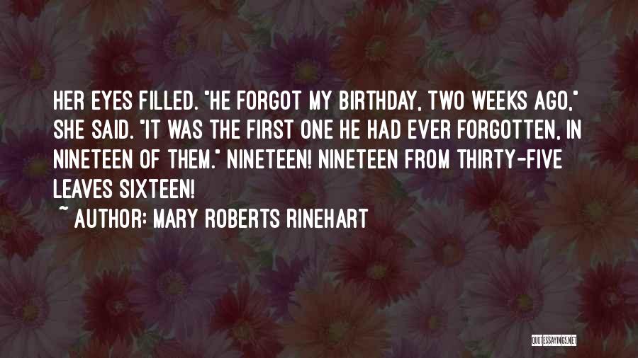 Forgot Birthday Quotes By Mary Roberts Rinehart