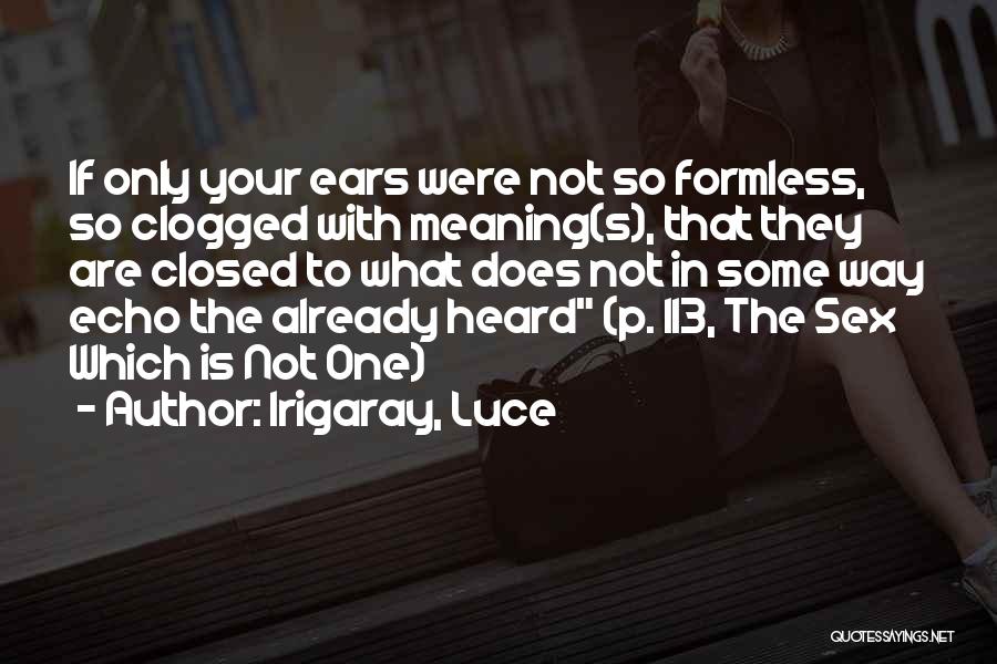 Formless Quotes By Irigaray, Luce