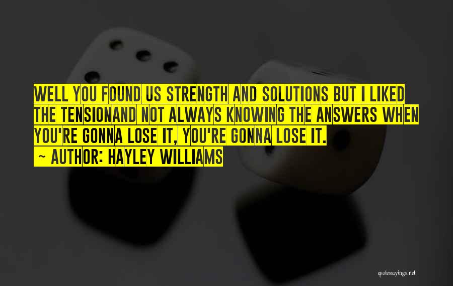 Found Strength Quotes By Hayley Williams