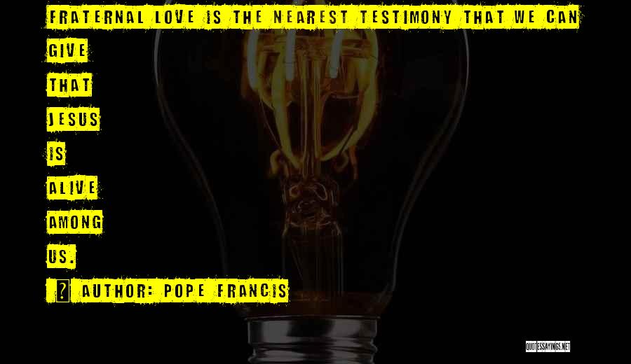 Fraternal Quotes By Pope Francis