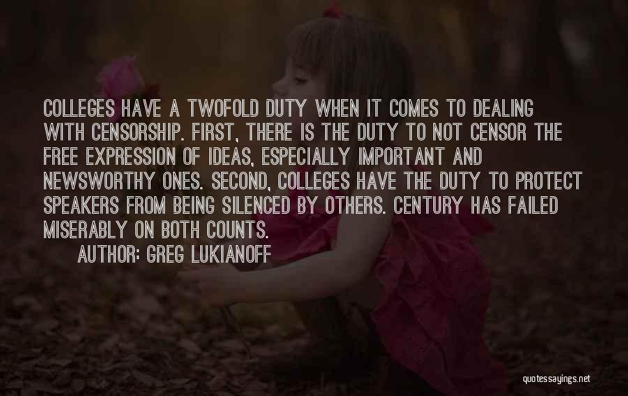 Free Expression Quotes By Greg Lukianoff