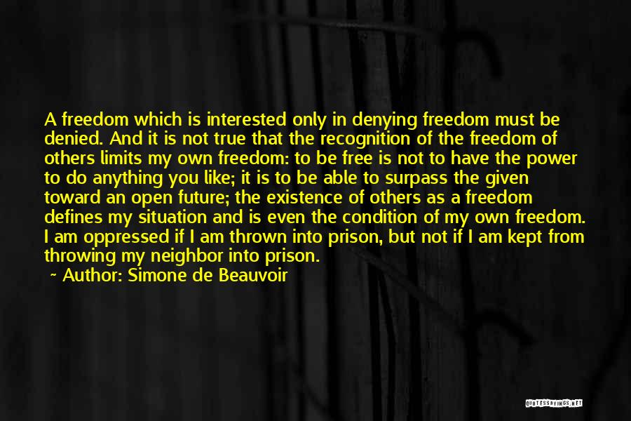 Free Prison Quotes By Simone De Beauvoir