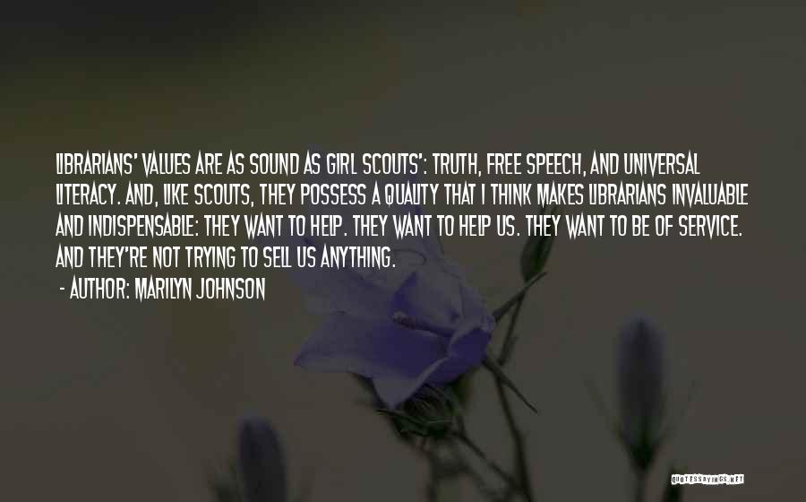 Free Speech Quotes By Marilyn Johnson