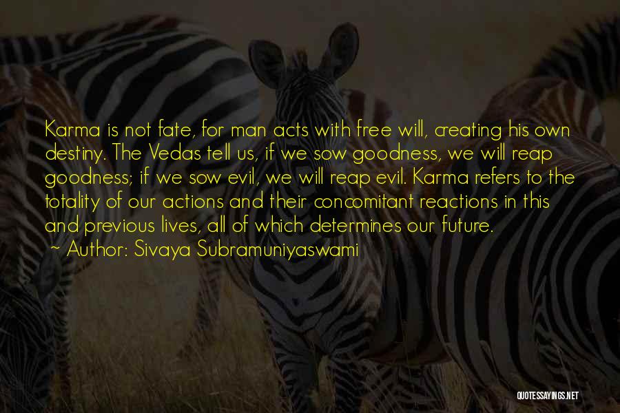 Free Will And Fate Quotes By Sivaya Subramuniyaswami