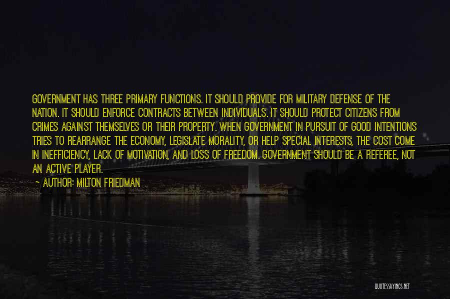 Freedom Cost Quotes By Milton Friedman