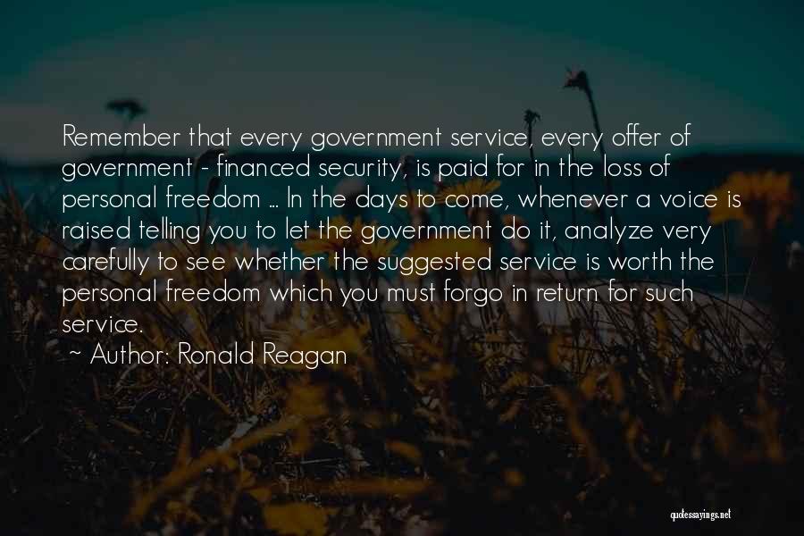 Freedom For Security Quotes By Ronald Reagan