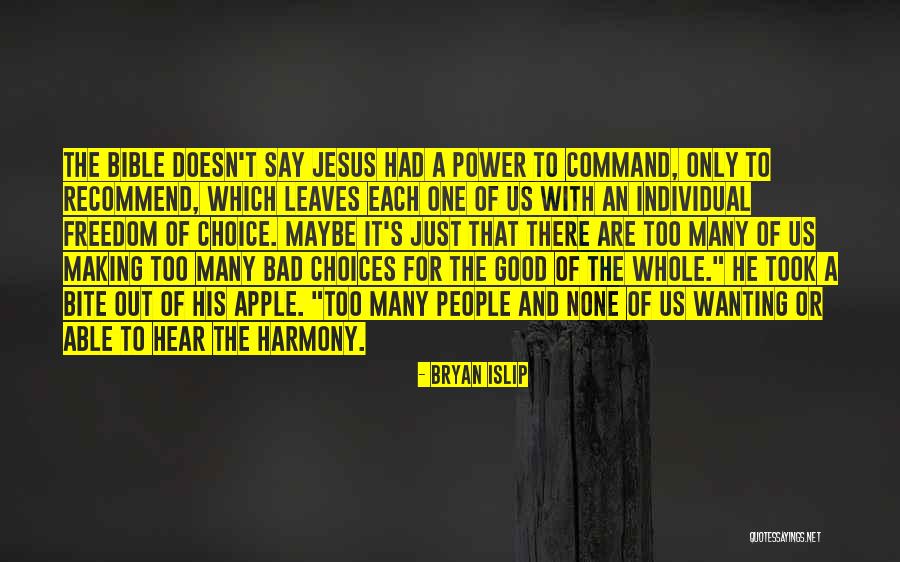 Freedom Of Choice Quotes By Bryan Islip