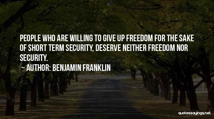 Freedom Over Security Quotes By Benjamin Franklin