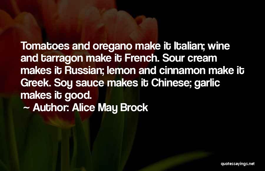 French Food Quotes By Alice May Brock