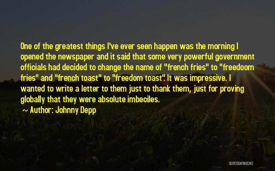 French Toast O'toole Quotes By Johnny Depp