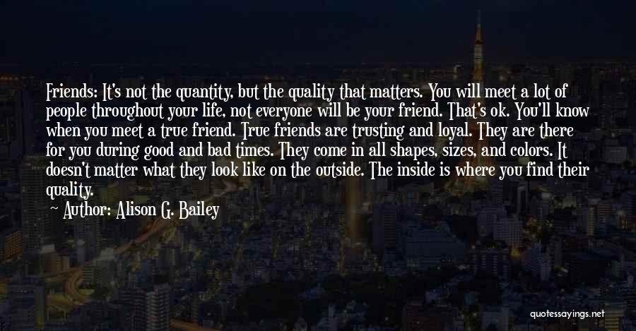 Friend Quantity Quotes By Alison G. Bailey