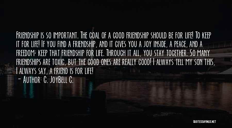 Friends And Life Inspirational Quotes By C. JoyBell C.