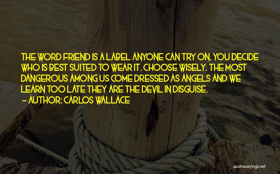 Friends Are Angels In Disguise Quotes By Carlos Wallace
