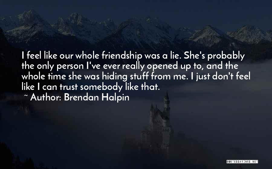 Friends Hiding Something Quotes By Brendan Halpin