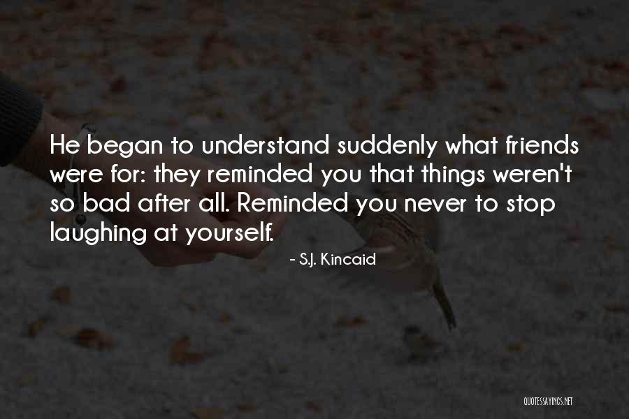 Friends Laughing At You Quotes By S.J. Kincaid