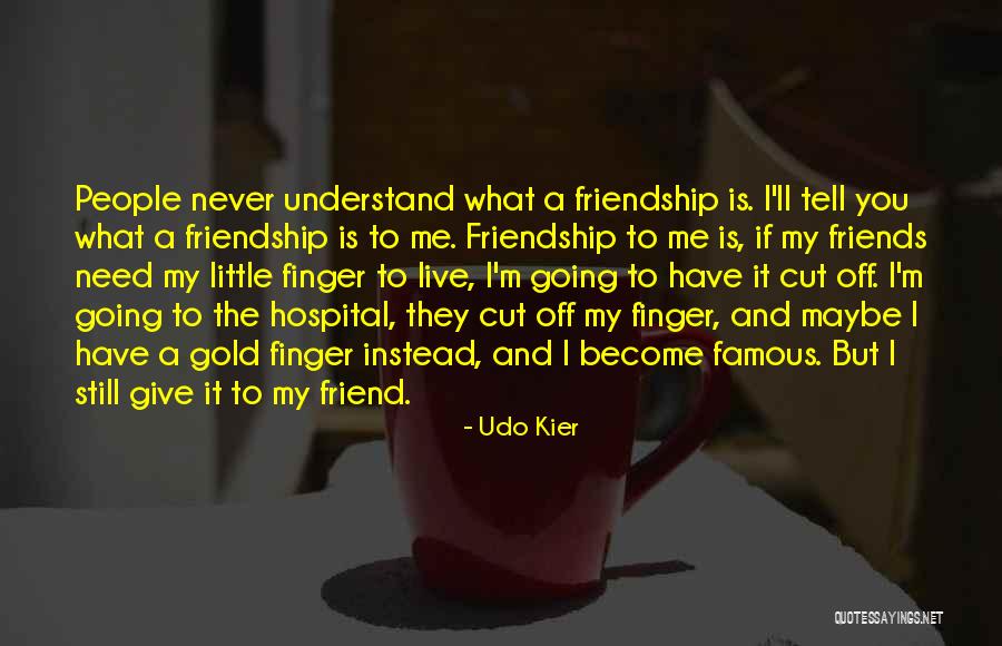 Friends Never Understand Quotes By Udo Kier