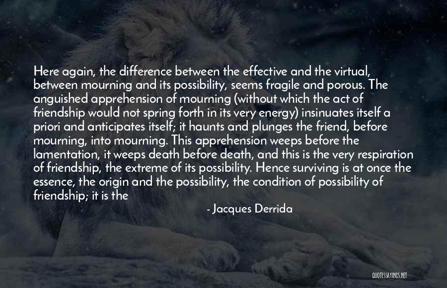 Friendship And Death Quotes By Jacques Derrida