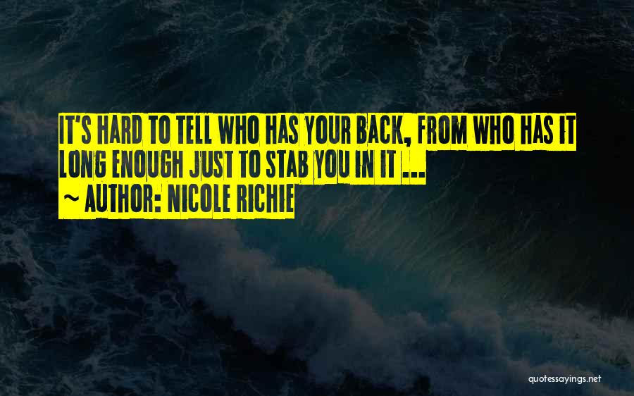 Friendship Back Stab Quotes By Nicole Richie