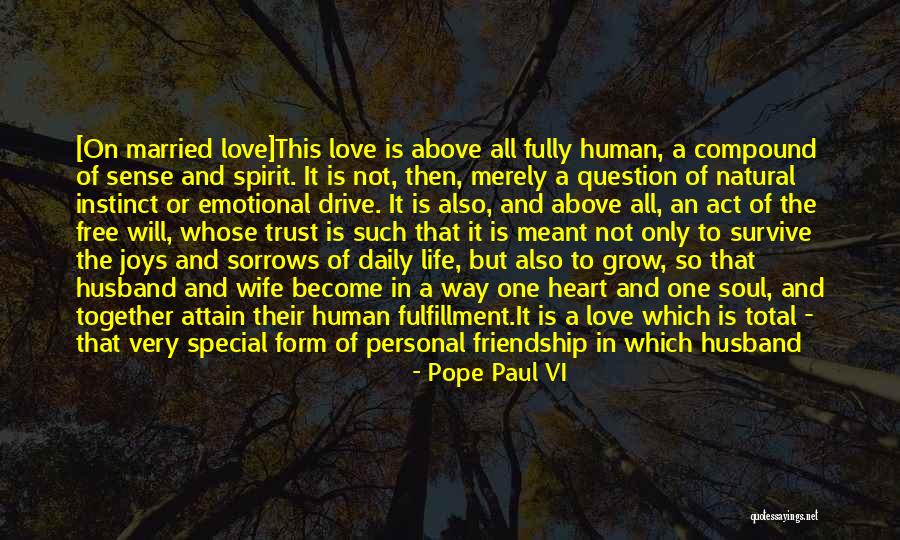 Friendship Love And Life Quotes By Pope Paul VI