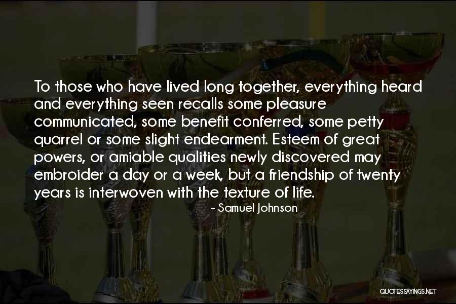 Friendship Of Years Quotes By Samuel Johnson Friendship Of Years Quotes By Samuel Johnson